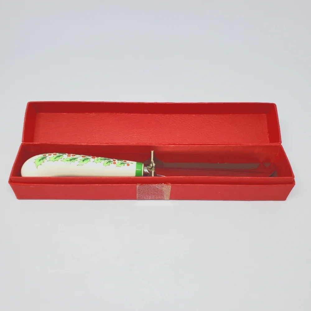 Vtg Spode Stainless Cheese Knife Christmas Tree Brucut 8